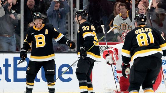 Final: Red Wings 1 at Bruins 4 - Pastrnak's two goals power Bruins past Detroit taken at BSJ Headquarters (Bruins)